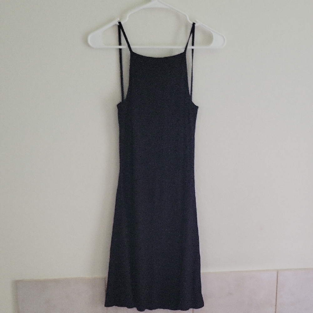 Classic Black Slip Dress with Spaghetti Straps